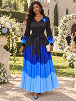 Nouvelle Arrivée 2026 - Robe Longue Plissée Miyaki Grande Taille Col V Manches Lanterne Perles Élégante Soirée Décontractée Femme