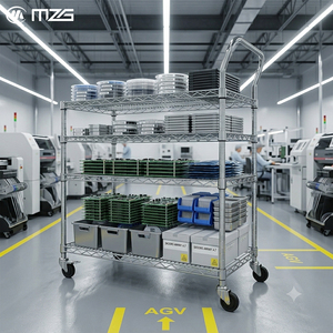 Carro de Alambre Antiestático MZG ESD de Acero al Carbono, Carro de Transporte de Materiales de Múltiples Niveles para Fábrica de Electrónica SMT - Product Image 1