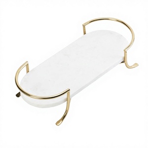 Fancy <b>Marble</b> Serving Tray Modern Living Room Handmade <b>Polished</b> Finish Dishwasher Safe Custom Size Excellent Quality - Product Image 3