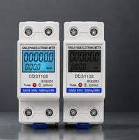 Meter Listrik Rumah Tangga Satu Fasa 220V 230V DIN Rail Meter Energi Digital kWh Meter Layar LCD 5(60)A Buatan Wenzhou