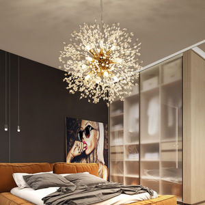 Lüks Modern kristal avize demir ayarlanabilir yükseklik altın kolye işık kapalı dekor için ev otel fabrika toptan - Product Image 5