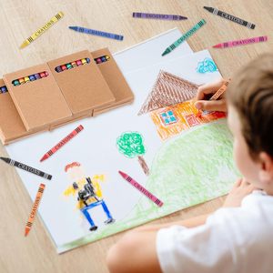 Crayons de cire personnalisés avec <span class=keywords><strong>logo</strong></span>, 4/6/8/12 couleurs, emballés individuellement, pour les fêtes d'enfants, les cadeaux de classe, la maison et les anniversaires - Product Image 5