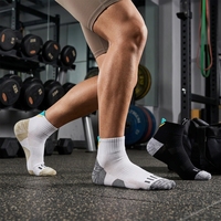 Chaussettes de sport OEM personnalisées avec logo, en coton respirant à cheville rembourrée en tissu éponge pour hommes et jeunes
