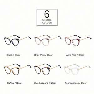 Nouvelles lunettes de vue pour ordinateur, style vintage, logo personnalisé, monture TR90, verres transparents, anti-lumière bleue, pour femmes - Product Image 6