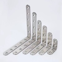 Support d'angle en L en acier inoxydable épaissi, connecteur de fixation robuste pour plaque de support, cloison de salle de bain