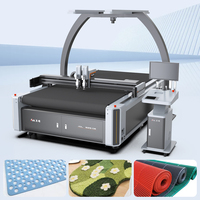 Mesin Pemotong Karpet Poliester Coral Velvet AOL CNC Presisi Tinggi dengan Pisau Osilasi dan Proyektor