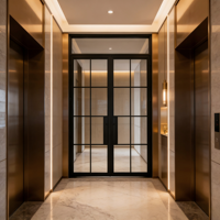 Porte intérieure en verre à double panneau, design populaire, service OEM, porte battante intérieure en verre Low-E, best-seller