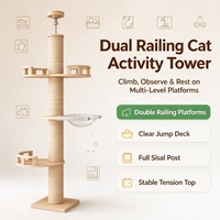 Arbre à chat multi-niveaux en sisal, griffoir robuste, meuble d'intérieur pour chat