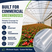 Film de serre en PE résistant aux UV de 6 mil, largeur personnalisée, bâche plastique transparente pour couverture de tunnel