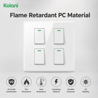 Sakelar Lampu Dinding Minimalis dengan 4 Tombol Rocker Berlampu, Panel Empat Modul 120 Persegi 16A 250V Putih Mengkilap untuk Hotel