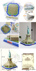 Kit de construction en papier <span class=keywords><strong>3D</strong></span> de la <span class=keywords><strong>Statue</strong></span> de la Liberté célèbre en EPS, 29 pièces - Product Image 3