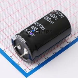 ตัวเก็บประจุอิเล็กโทรไลต์อะลูมิเนียมแบบ Snap-in รุ่น KN681M40030*50A ชนิด Through hole (THT) ขนาด D30xL50 มม. 680uF 20% 400V 10 มม. - Product Image 1