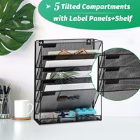Organisateur de fichiers maille 5 niveaux, support mural suspendu Organisation de documents support bureau Vertical courrier papier dossier support support bas