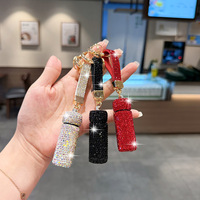 Porte-clés créatif en strass, mini flacon de parfum portable, breloque de sac, pendentif de luxe en cristal, cadeau