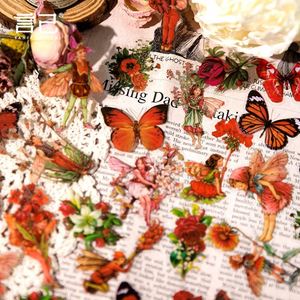 Autocollants Yanji en boîte, série Fée des fleurs, adhésifs, style vintage, pour scrapbooking, journal, <span class=keywords><strong>d</strong></span>écoration, 40 feuilles incluses - Product Image 2