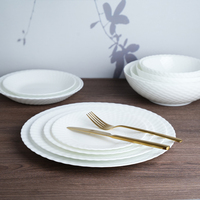 Assiettes de service en verre opale de haute qualité – Vaisselle en verre opale pour desserts et cuisine – Prix abordable – Options de tailles variées