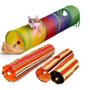プラスより長いキャンバス生地ペット猫トンネル折りたたみ式猫トンネルおもちゃ