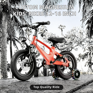 Vélos pour enfants à quatre roues en alliage de magnésium de 12 pouces, frein à disque, vitesse unique, plastique ordinaire, pour garçons et filles, entraînement - Product Image 2