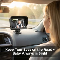 Caméra de surveillance pour bébé sur siège arrière de voiture, écran LCD 4,3 pouces, orientée vers l'arrière, grand angle de vue, vision nocturne infrarouge, garantie 1 an