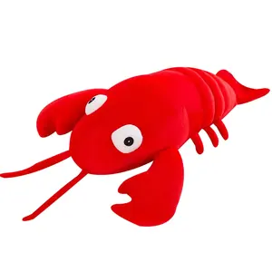 Penjualan pabrik J239 mainan mewah Lobster kustom tidak mudah rusak berisi hewan bantal lempar penuh boneka hewan lobster mewah