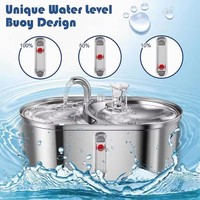 Nouveauté : Distributeur d'eau et de nourriture pour animaux de compagnie 3,2 L en acier inoxydable 304, fontaine à eau à double zone pour l'alimentation et l'abreuvement des animaux d'intérieur