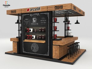 Thiết kế kiosk cà phê tùy chỉnh | quầy bar bespoke & Tủ trưng bày | giải pháp xây dựng nội thất một cửa cho gian hàng quán cà phê Trung tâm - Product Image 2