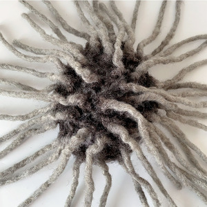 En Stock 8x10 pulgadas <span class=keywords><strong>pelo</strong></span> humano indio 1B <span class=keywords><strong>Color</strong></span> <span class=keywords><strong>gris</strong></span> encaje Base tupé prótesis Afro trenzado pelucas con rastas de 6 pulgadas para <span class=keywords><strong>hombre</strong></span> - Product Image 4