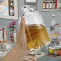 Bouteilles en verre pour spiritueux, liqueur, vodka, gin, whisky, tequila, personnalisées en gros, 500 ml/700 ml/750 ml, avec bouchon en liège et surface givrée