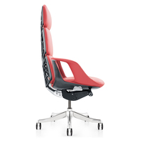 Fauteuil de Bureau de Luxe en Cuir Véritable de Direction avec Support Lombaire Séparé pour Manager