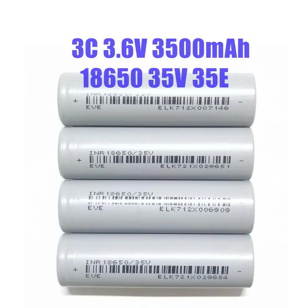 3C 5C 3500mah high rate Lithium li ion power cell full capacity EVE 3.6V 3.7V 18650 battery 3500mah akku bateria for ebike etool