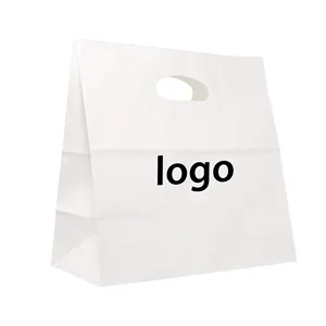 Биоразлагаемый ручной белый бумажный пакет для хранения одежды