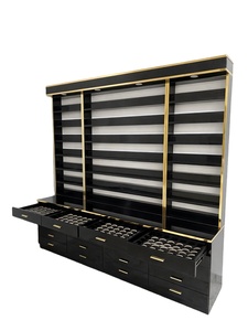 Étagère de présentation en bois moderne personnalisée pour l'art des ongles de spa Vitrine de salon de luxe pour la beauté Étagères de coiffure - Product Image 2