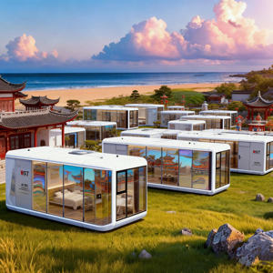 Hôtel en conteneur de couchage Apple Cabin, salon Sinoy, hôtel capsule préfabriqué <span class=keywords><strong>mobile</strong></span> abordable, acier modulaire - Product Image 1