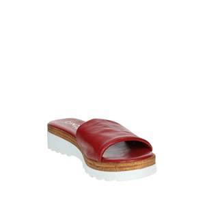 Sandalias de plataforma Cinzia Soft Donna Ciabatta Bassa Rosso, de cuero, sin cordones, para mujer. - Product Image 4