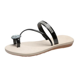 Zapatillas de casa para mujer, <span class=keywords><strong>sandalias</strong></span> y zapatillas planas de verano con diamantes de imitación, venta al por mayor - Product Image 6