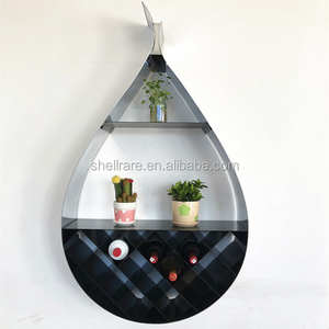 Water drop shape stainless steel material wall hanging modern wine bar cabinet