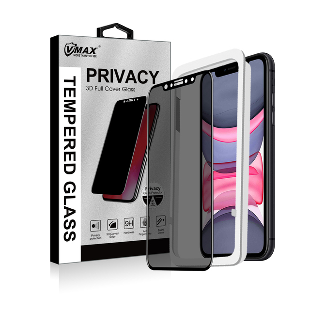 For iPhone 11 Privacy 3D 9H Glass Protector Screen Protector Film for Iphone 11 Pro Anti-Spy Tempered Glass