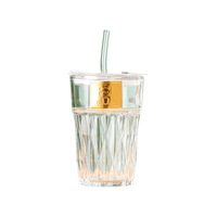 Gobelet en verre scellé anti-fuite de style nordique, design moderne et simple, avec paille pour le bureau et la maison