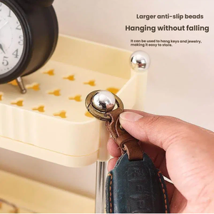 Étagère <span class=keywords><strong>de</strong></span> rangement <span class=keywords><strong>de</strong></span> cuisine tendance à 2 niveaux en ABS, organisateur <span class=keywords><strong>de</strong></span> bureau avec plateau anti-goutte amovible pour le rangement des bouteilles d'épices et des tasses - Product Image 4