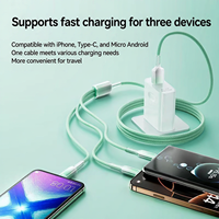Kabel Data L Micro Type-C 120W 4 in 1 Pengisian Cepat Berbahan Nilon Kepang dengan Cangkang Kristal untuk iPhone Android  Dapat Dipesan Sesuai Kebutuhan