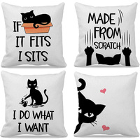 ChamXue housse de coussin taies d'oreiller mignon chat thème imprimer moderne solide carré décoratif housse de coussin chevet salon