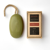Savon à l'huile d'olive de luxe hydratant et longue durée, sans parabènes ni phtalates, parfumé au cuir, sur corde, pour hommes