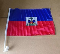 Drapeau de voiture personnalisé Nx Haïti Coupe du monde de football Drapeau national 30x45cm Drapeau de voiture Impression numérique Polyester Drapeaux pour voitures