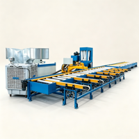 Table de refroidissement pour extrusion d'aluminium 1650T, 65KW, 380V, avec ligne de convoyage PLC et dérouleur de profilés