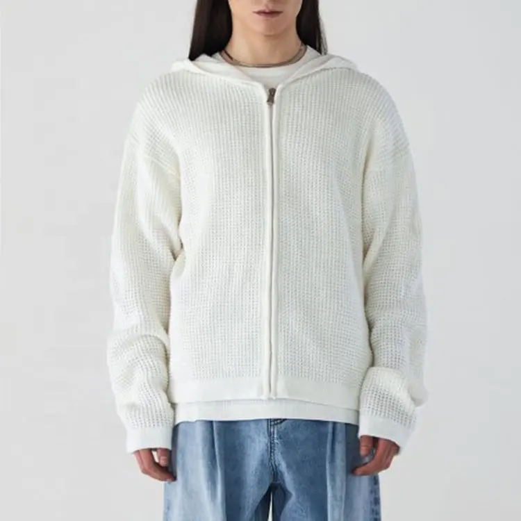 knitwear factory custom long sleeve hooded cardigan women loose sweater for autumn winter knit sweater cardigan