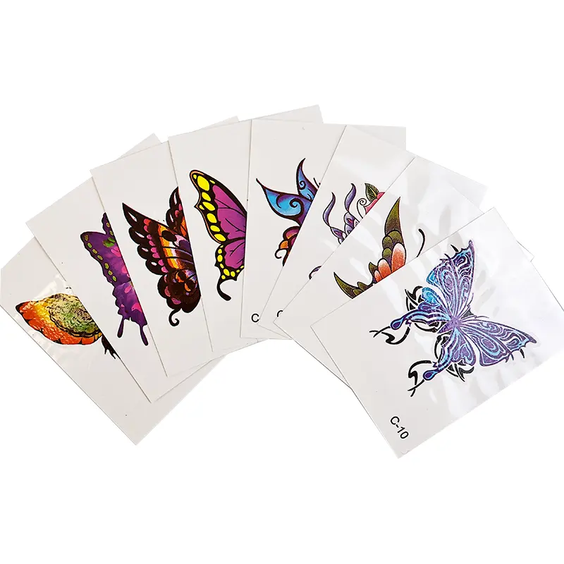 DIY custom tattoo stickers with sexy butterfly tattoo stickers and colorful flower semi permanent tattoo stickers