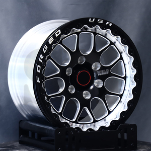Rines Forjados Beadlock para Carreras de Drag, Color Negro Brillante S77 HD, Rines Esfumados Negros Brillantes para Ford F150 Raptor - Product Image 1