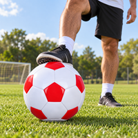Ballon de football/soccer Aiju en PVC, taille 5, cousu à la machine, impression de logo personnalisé, sports d'équipe, durable, léger, vente en gros, sortie d'usine