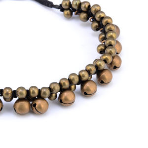 Chevillères en or antique faites à la main, tressées, en corde, avec des grelots - Product Image 3