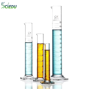 Silinder pengukur kaca heksagonal, alat ukur laboratorium kimia borosilikat 250ml dengan cangkir pengukur - Product Image 1